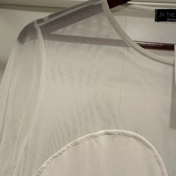 ASOS Style & Liberty Exclusive Mesh Insert Ruched Mini Body Con Dress in… - Picture 7 of 11